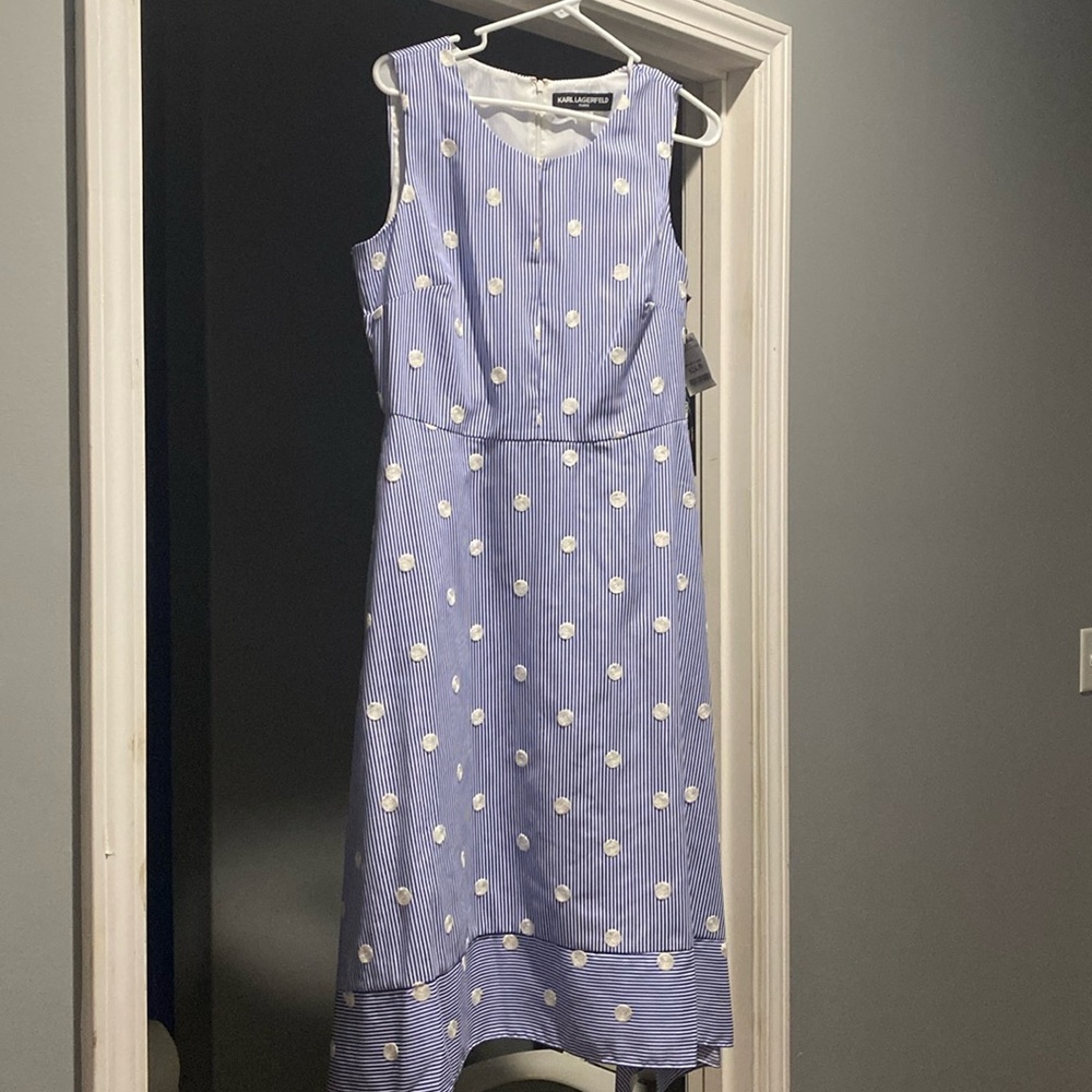 Striped dress with polka dots